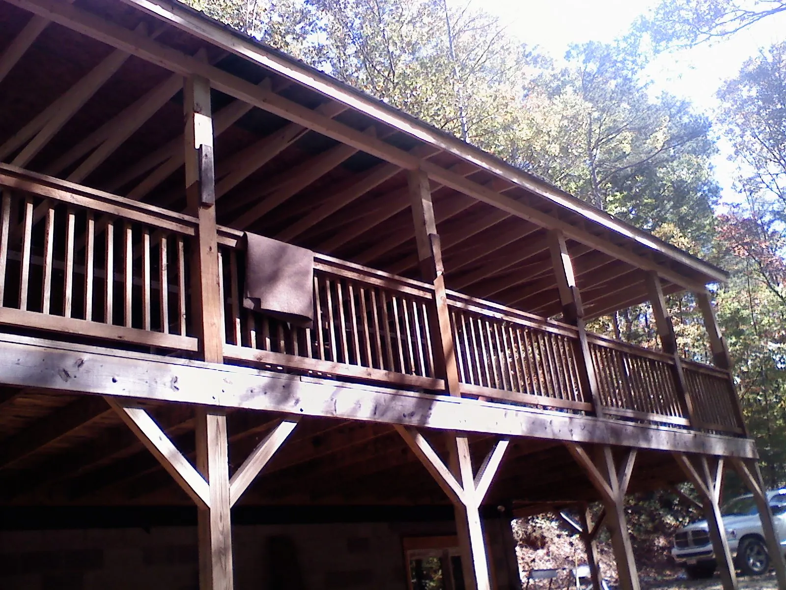 Timber framing under a new elevated porch and deck — Roof Leak Repair in Cerritos by Roofing Brothers